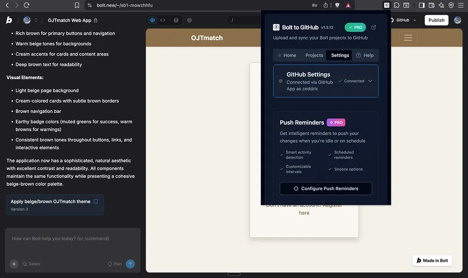 Bolt to Github hero preview