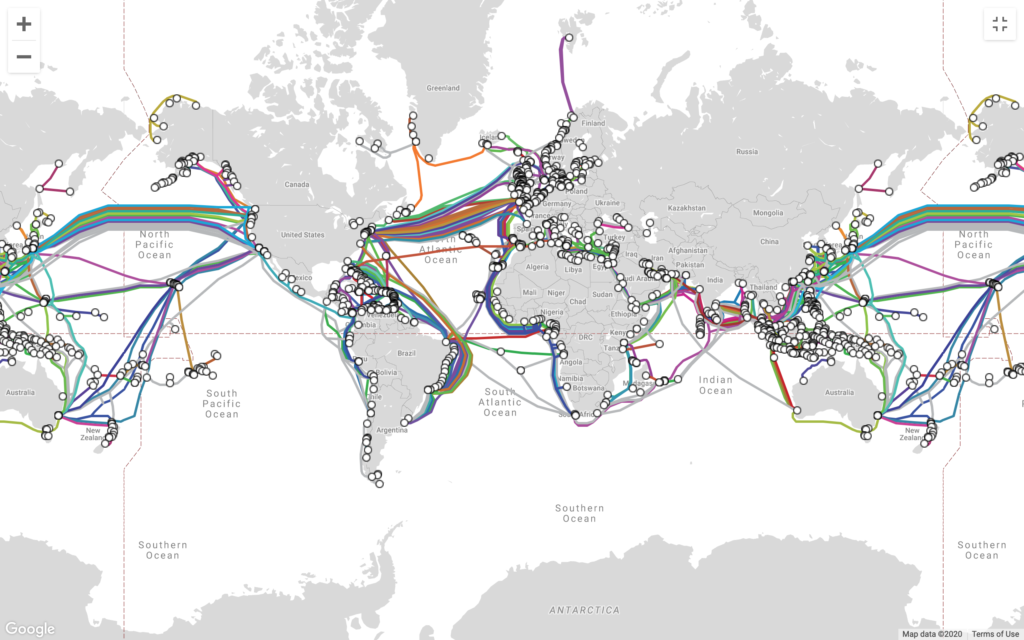 The Internet Backbone all across the globe.