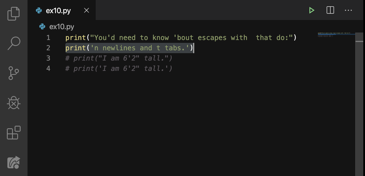 Lesson 11. Escape Sequences in Python - BeAmaZedd