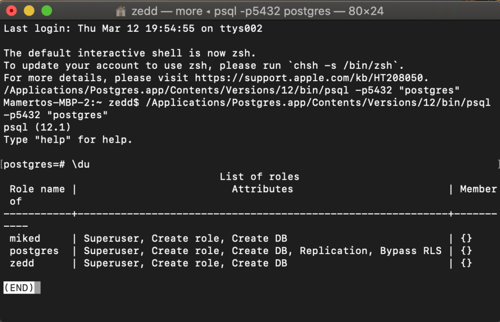 postgres app not showing databases