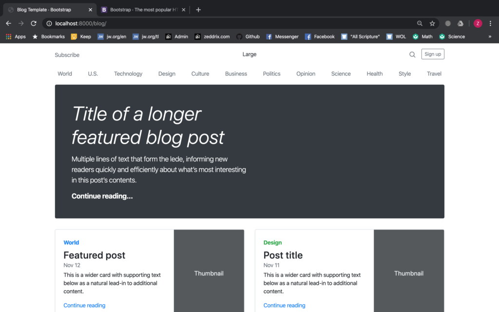 Lesson 45: Blog Template From Bootstrap - BeAmaZedd