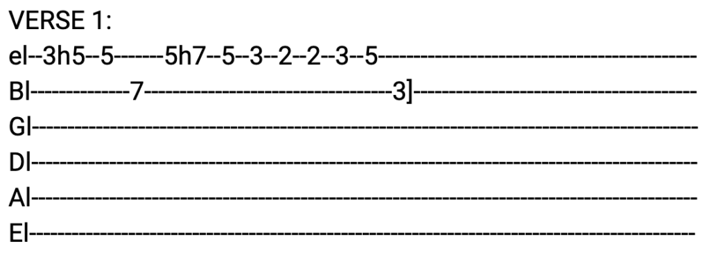 Inspired by Your Wonders Guitar Tabs higher notes tabset