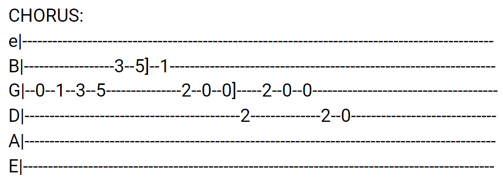 I Give My Life to You Guitar Tabs tabset 