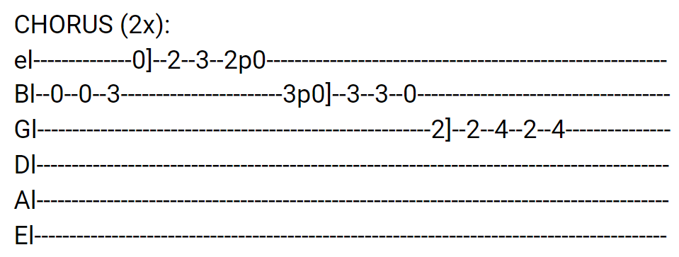 Just Like a Child Guitar Tabs tabset